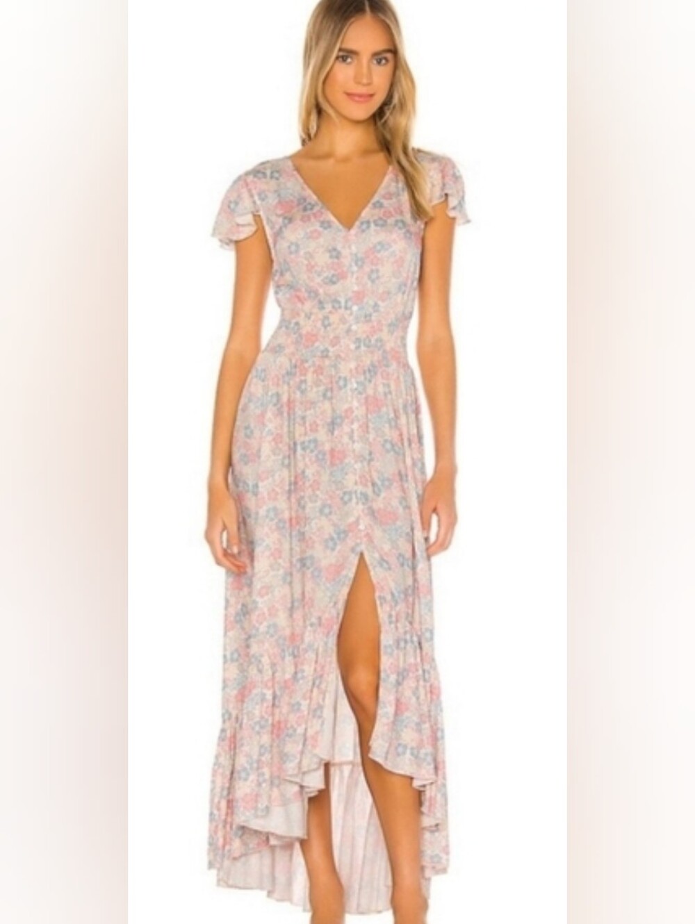 NWT!Fall Floral Anthro Garden Party Bobi BLACK Cottagecore Women's Maxi Dress XS